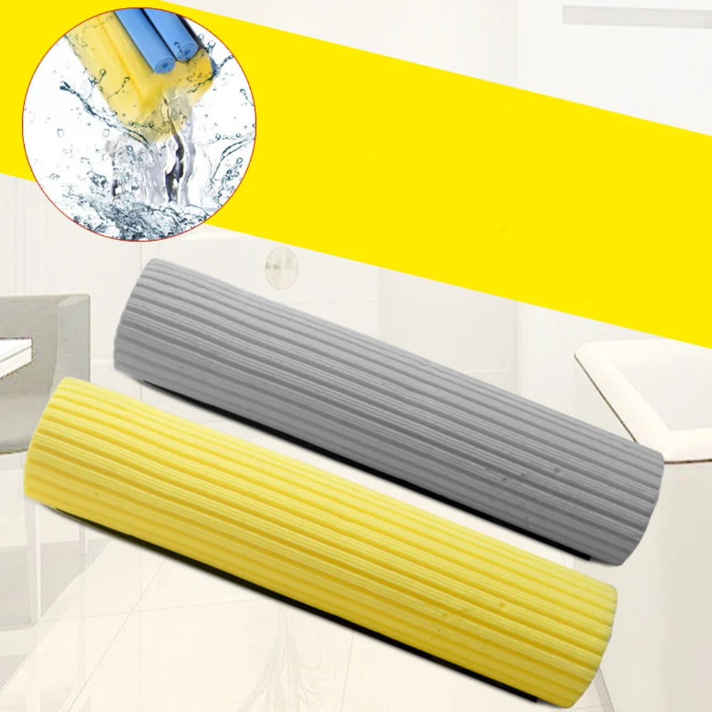 2Pcs Roller PVA Sponge Rubber Cotton Mop Head Replacement Home Floor Cleaning Head Garden Cleaning Supplies (27cm)