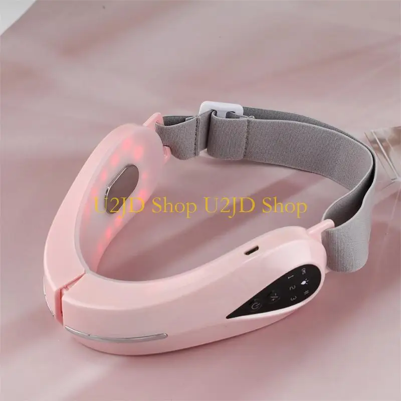 U2JD Micro Current V-Face Massager Chin Lift Belt Double Chin Reducer for Women Men