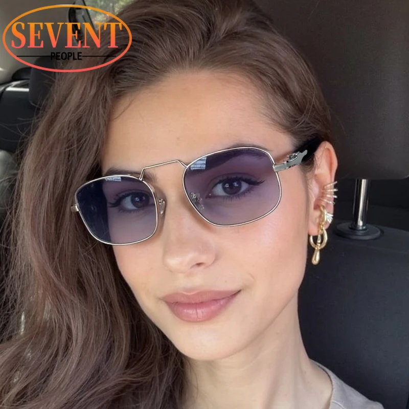 إطار صغير مستطيل النظارات الشمسية النساء 2026 العلامة التجارية الفاخرة خمر ساحة فاسق نظارات شمسية للسيدات في الهواء الطلق نظارات ظلال UV400