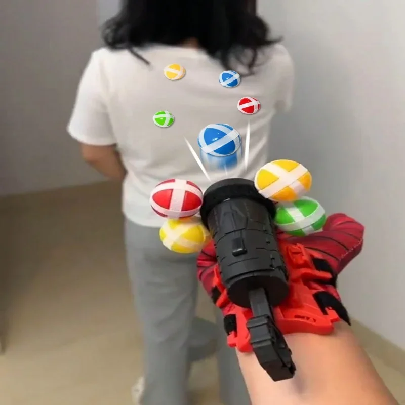 Spider man Launcher Children Wrist Ejection Sticky Ball Target Game Interactive Educational Shooters Toy Birthday Kids Gifts