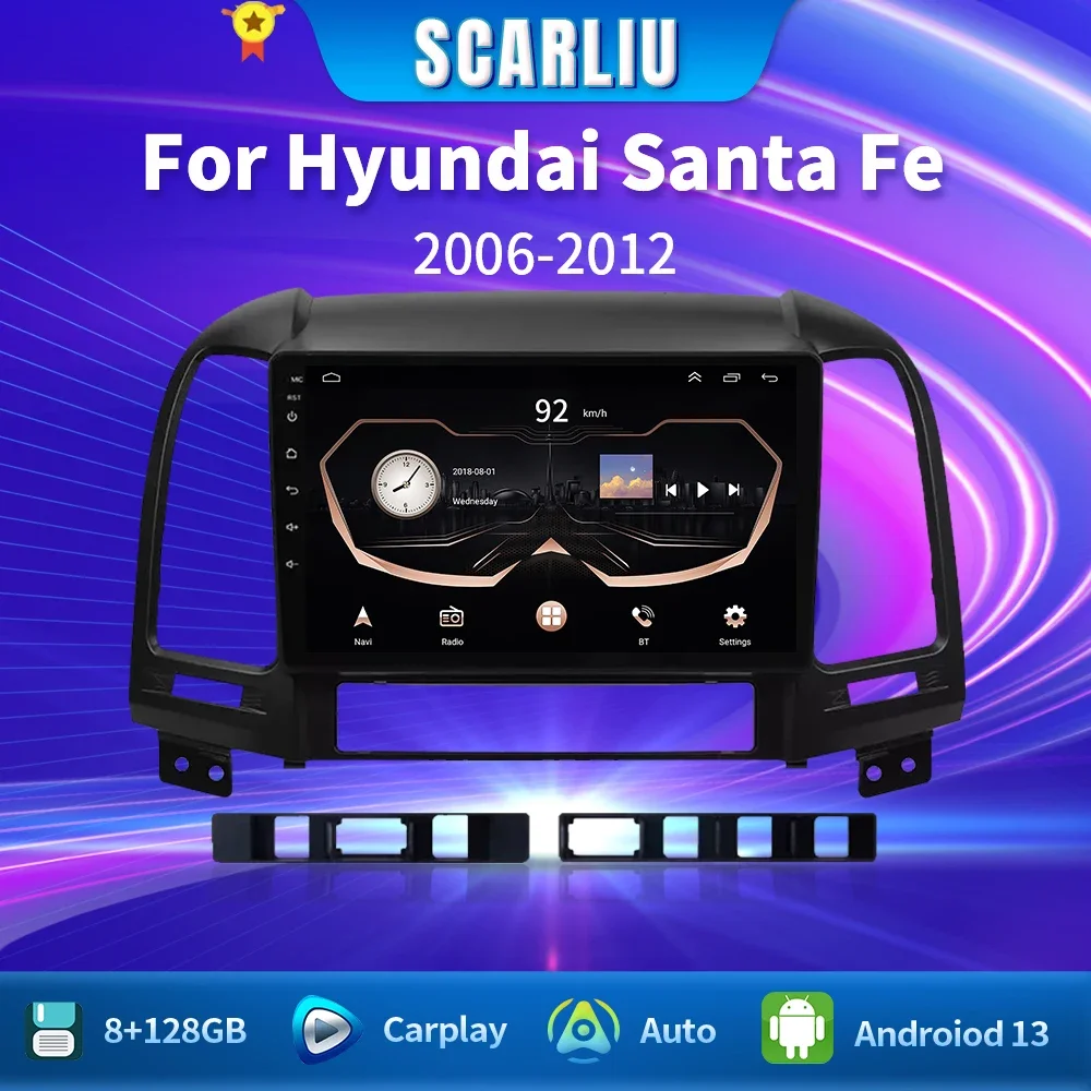 

for Hyundai Santa Fe 2 2006-2012 4G Car Multimedia GPS 2din autoradio Android13 DSP Car Radio Multimidia Video Player Navigation