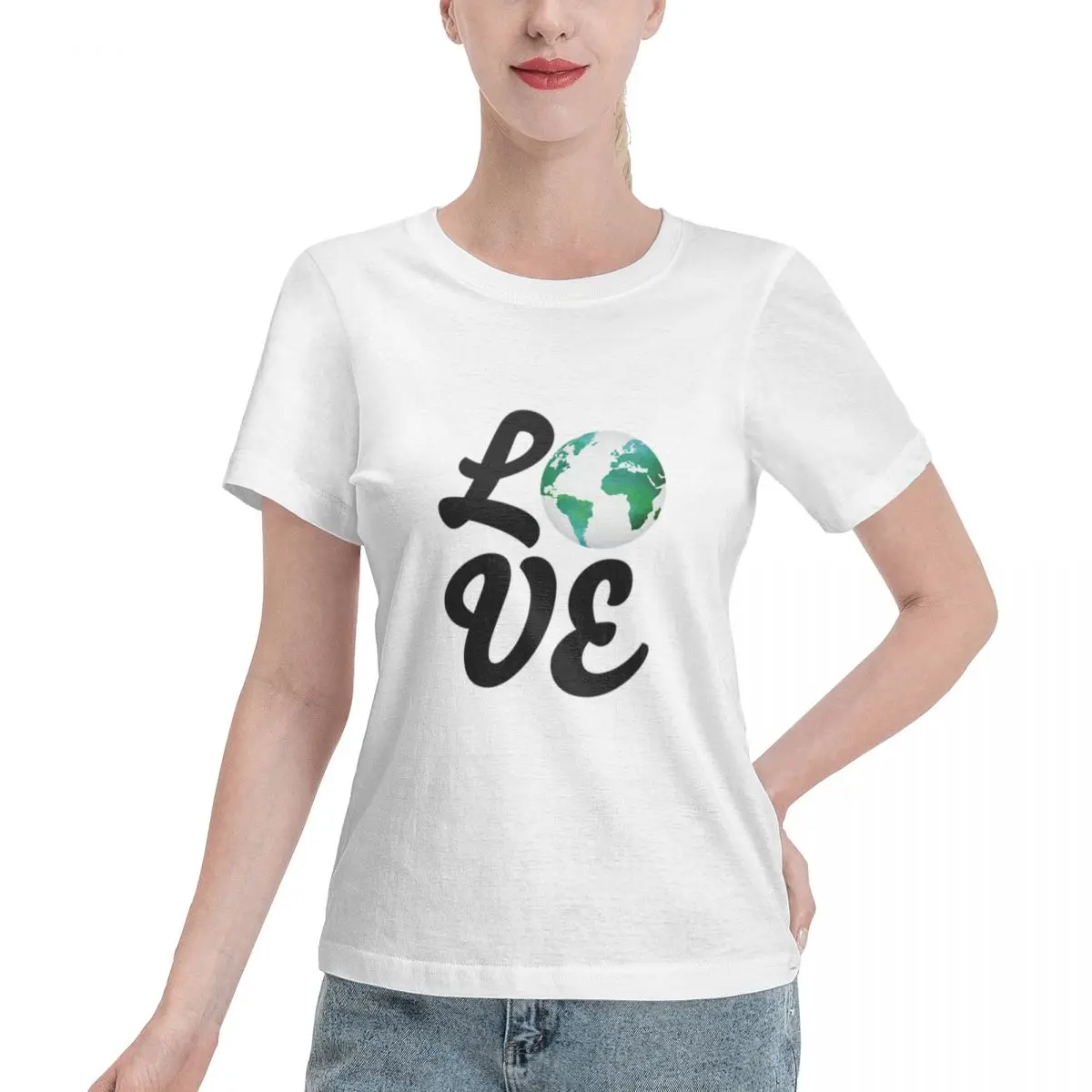 Autumn Inner Love With Watercolor Planet - Climate Change Women's T-shirt Ootd Vintage Women Top