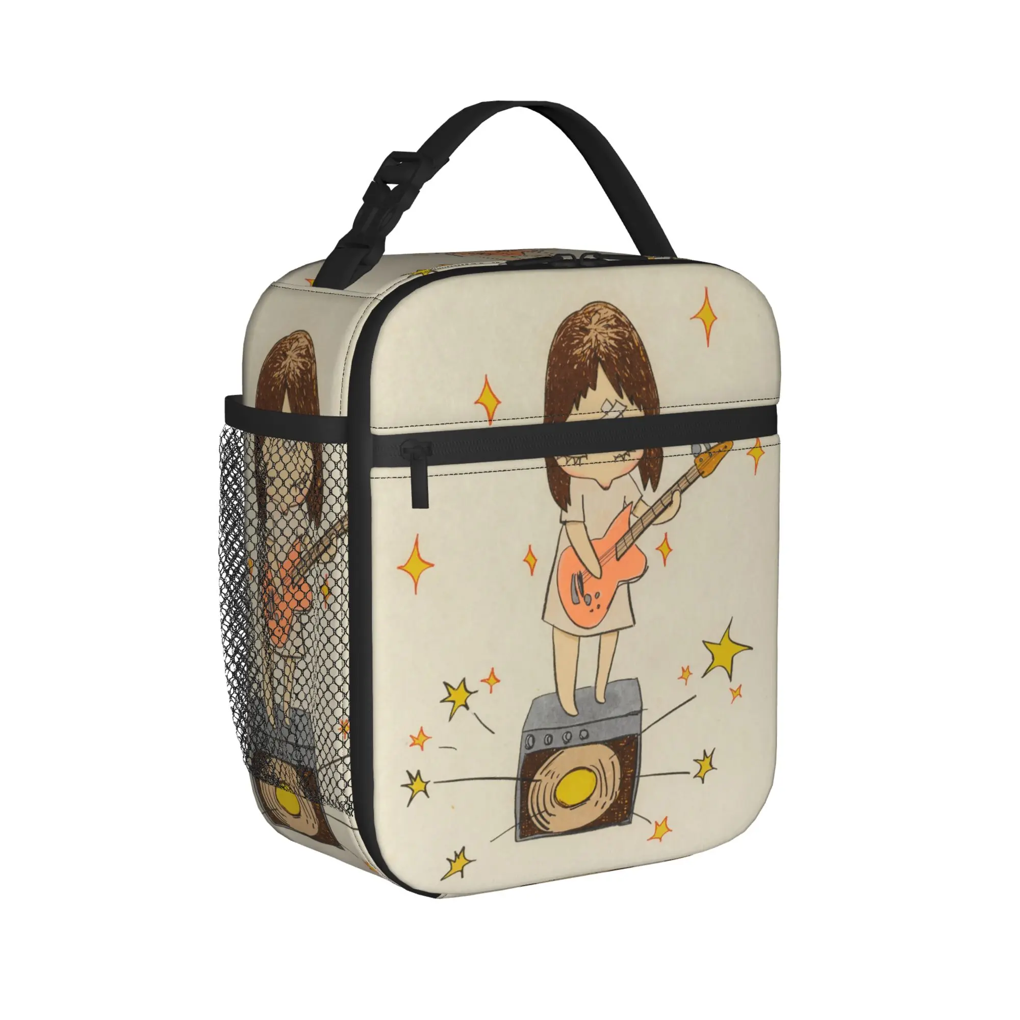 Yoshitomos Nara Art Insulated Lunch Bag Cooler Bag Reusable,Lunch Container Rock Guitar Dream Portable Tote Lunch Box Food Bag