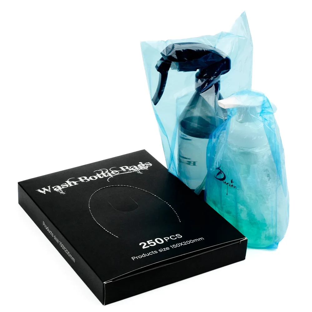

250Pcs/box Tattoo Disposable Bottle Cleaning Bag Spray Pot Bubble Bottle Cleaning Bag Cleaning Bottle Protective Bag 150x200mm