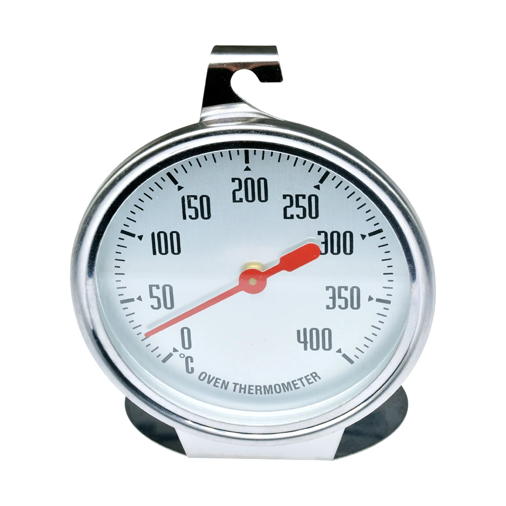 0-400 °C Stainless Steel Oven Thermometer Metal Dial Thermometer with Hook Baking Grilling Food Temperature Measuring Tool