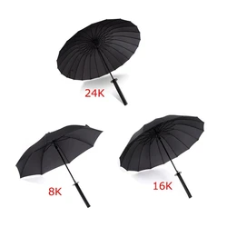 Automatic Open Creative Long Handle Large Windproof Samurai Sword Umbrella Japanese Ninja-like Sun Rain Straight Umbrellas