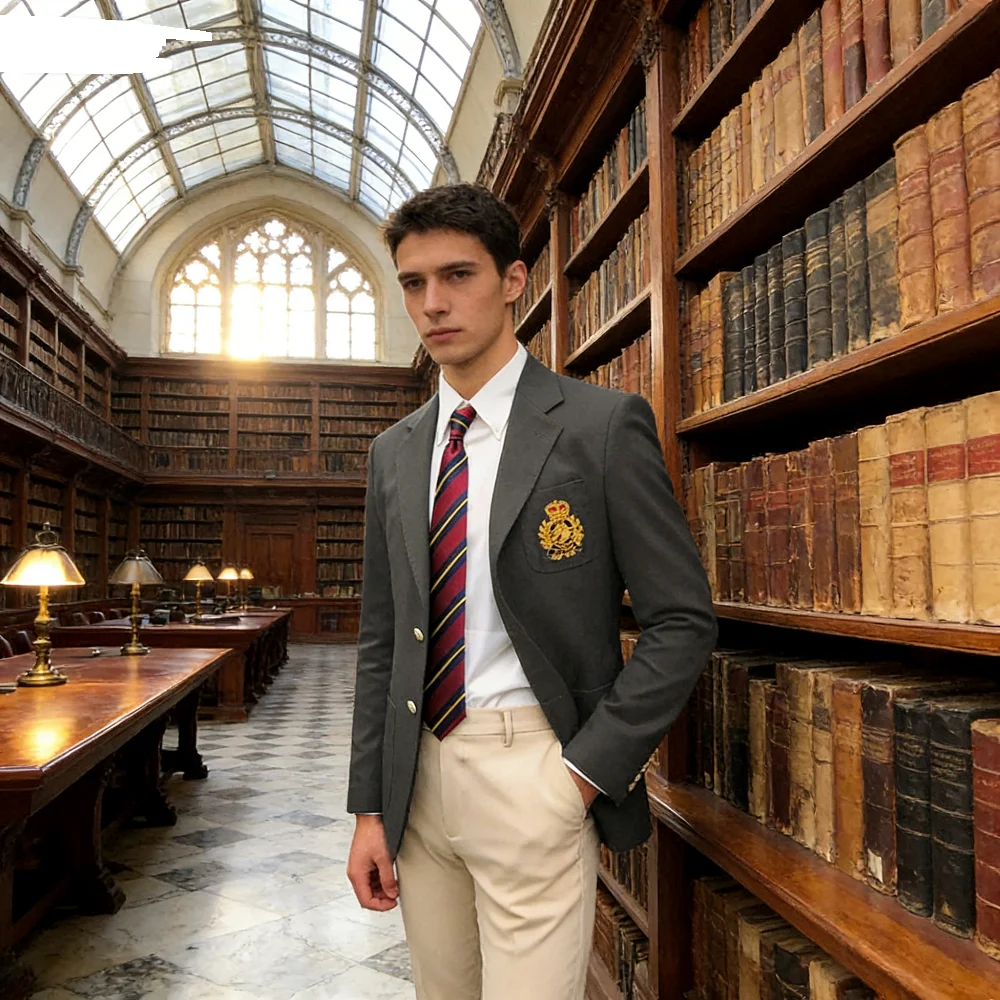 

Solid Men's Formal Blazer Unique Peak Lapel Single Breasted Tuxedo Jacket for Wedding Business Casual Male Fashion