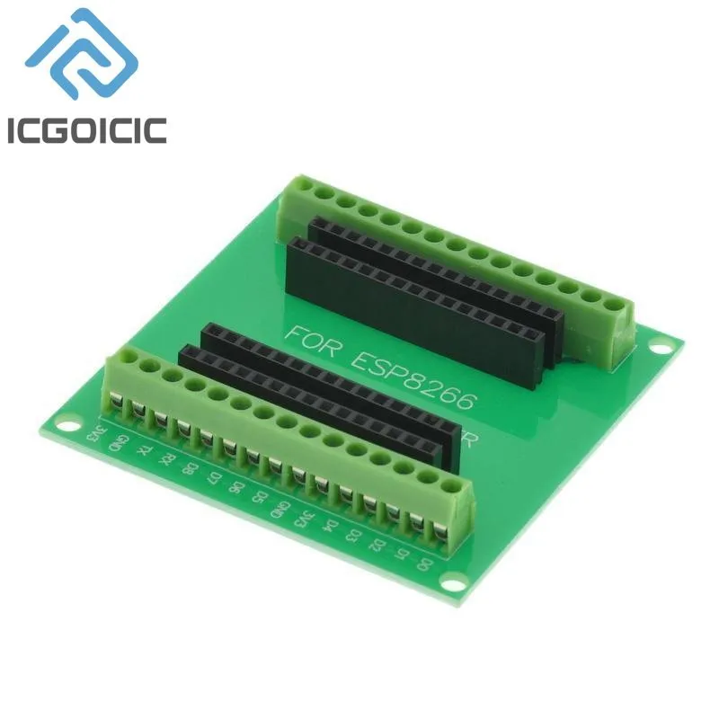 El adaptador de Terminal de placa de expansión ESP8266 es Compatible con la placa de desarrollo MCU Led NODEMCU V2 GPIO