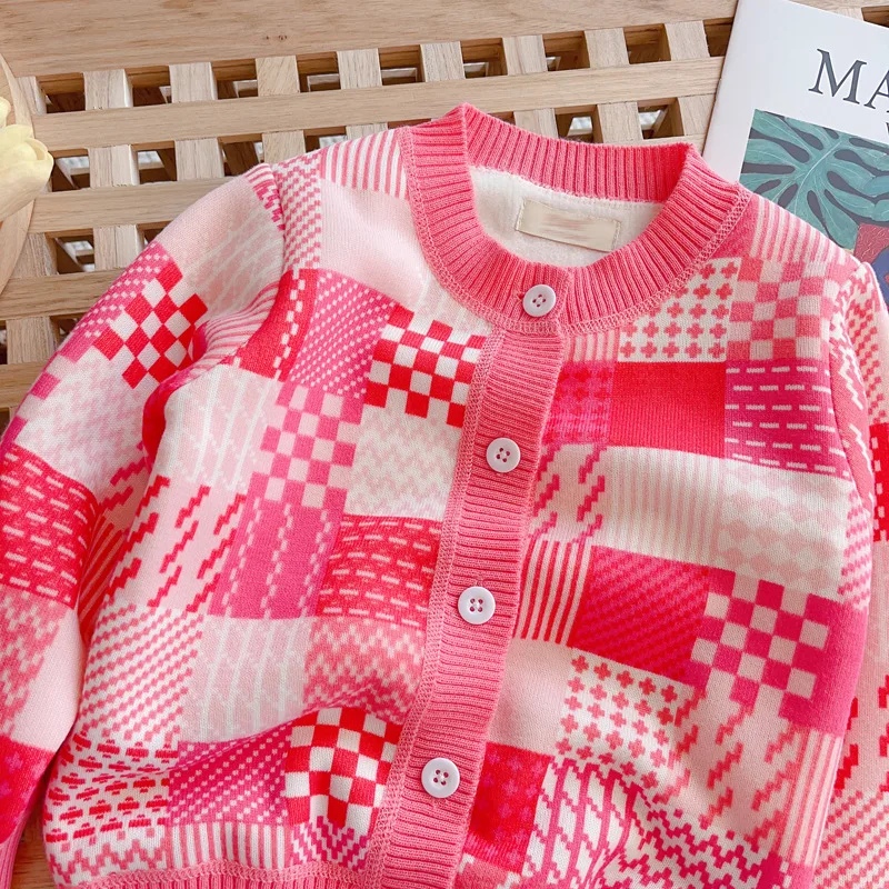 الأطفال الفتيات سترة سترة الخريف المخملية منقوشة طفل أطفال بنات ملابس خارجية معطف الكورية الرضع بابيس الفتيات المفتوحة غرزة معطف