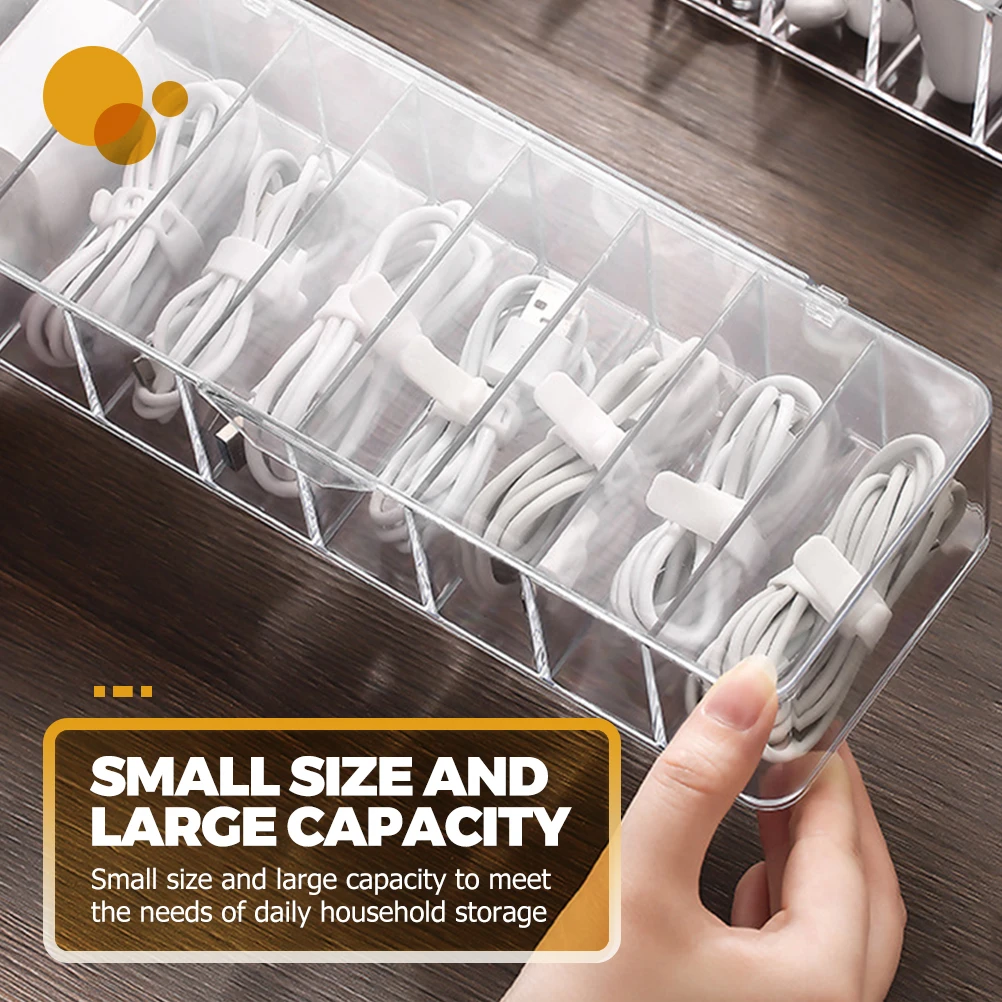 

Electronic Organizer Cable Box 8 Compartments Plastic Cord Management for Home Office Tidy Plastic Cable Management Box