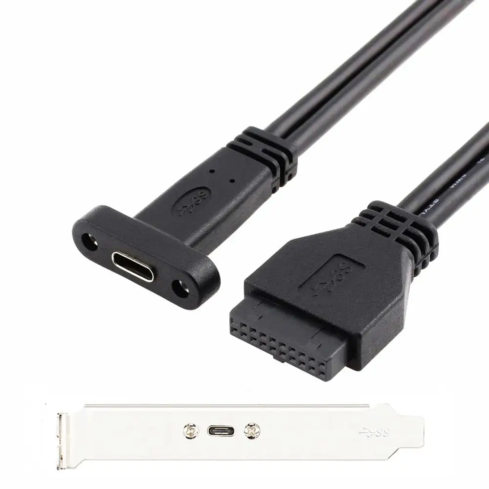 USB Adapter USB Type C to USB 3.0 Panel Mount Extension Cable Motherboard Header 0 M For PC Laptop Mobile Device