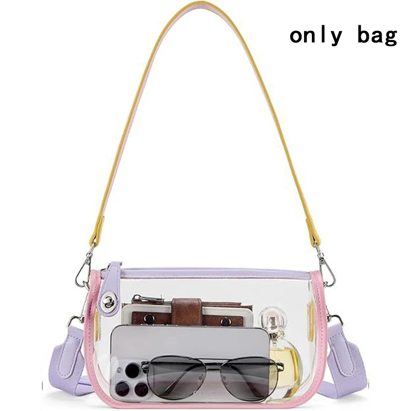 Transparente PVC-Schultertasche mit verstellbarem Riemen, wasserdichte Damen-Handtasche, vielseitige Freizeittasche, Reißverschluss, leichtgewichtig – Detail 13