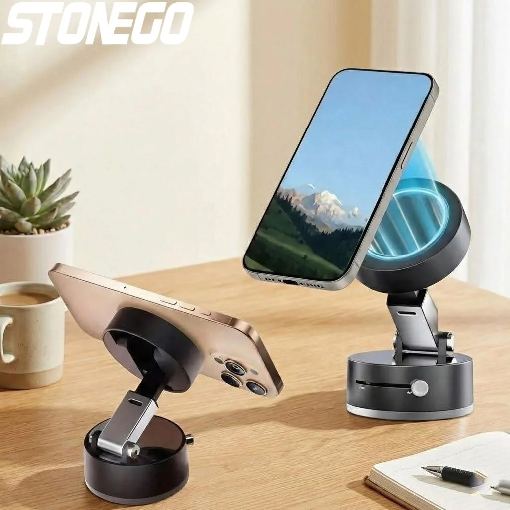 

Foldable Magnetic Suction Cup Phone Mount Holder for Smooth Surfaces Compatible with MagSafe Car Dashboard Cell Phone Stand