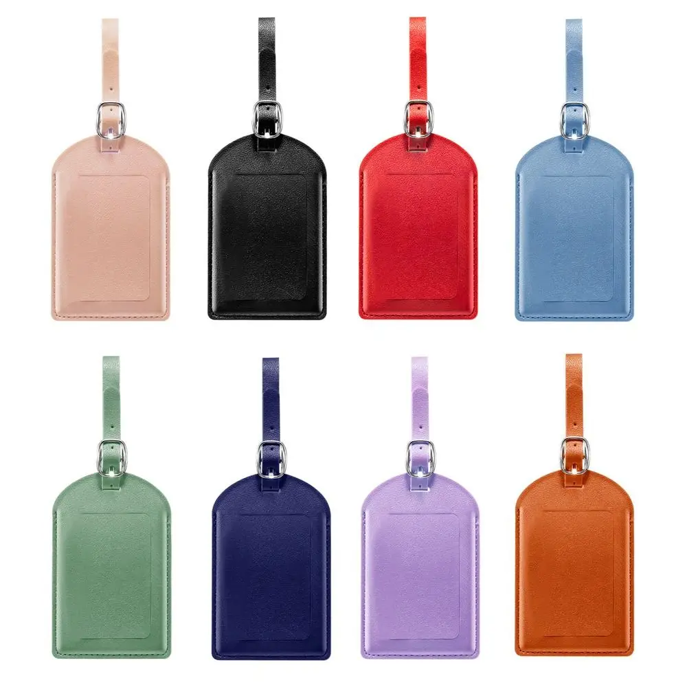 High Quality PU Leather Luggage Tags Anti Loss Durable Baggage Boarding Bag Tag Creative Travel Accessories Men