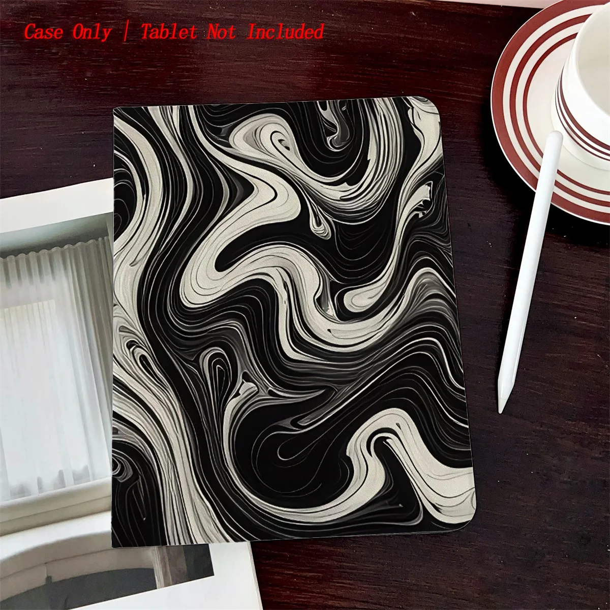 

2025 Artistic B&W Sludge-Inspired Design iPad Cover For Apple iPad 10.2 10.9 Inch Pro 11 Air 5 Mini 6 Shockproof Case