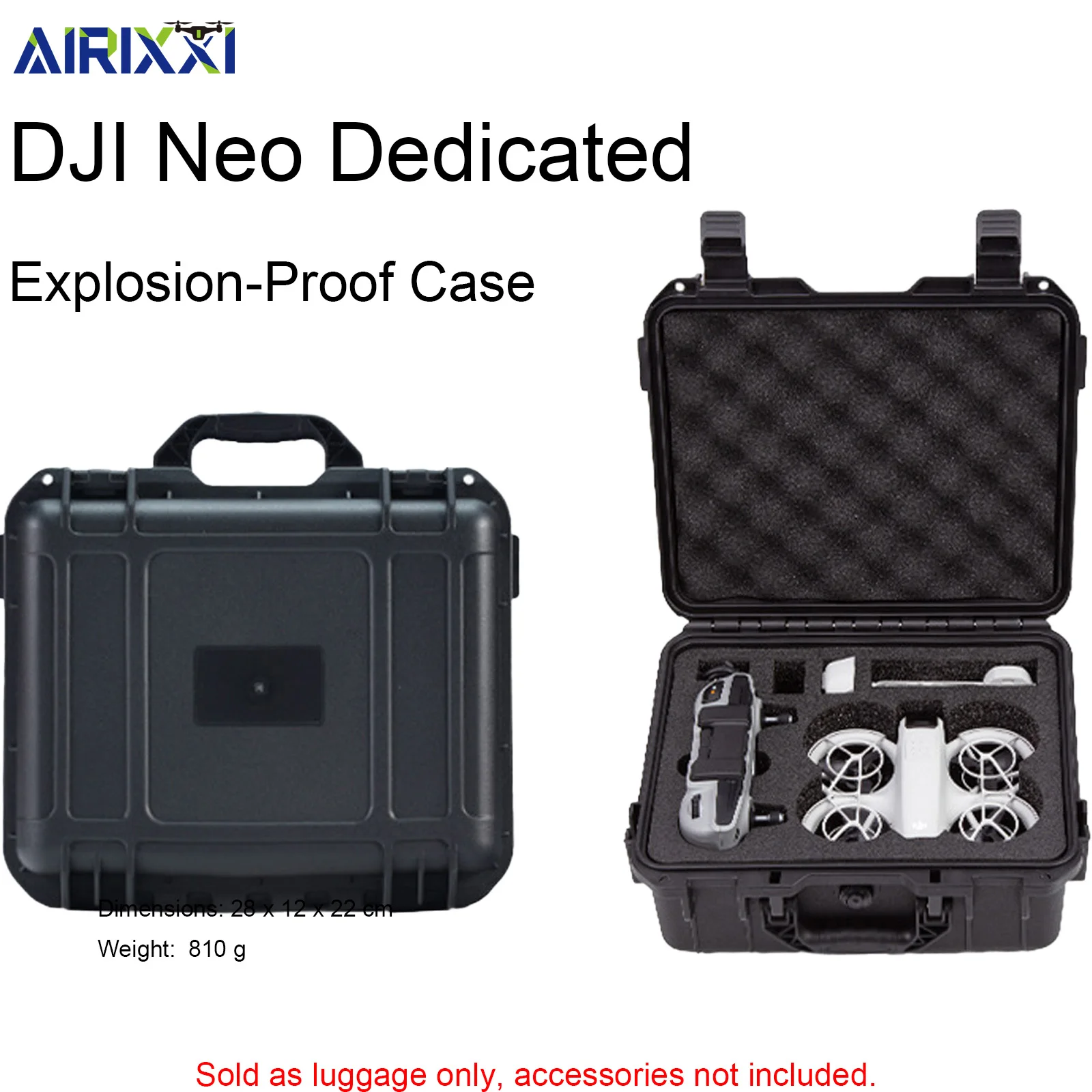 

Взрывозащищенный чехол AIRIXXI для дрона DJI Neo, коробка для хранения из полипропилена, ручной/чехол на плечо для дрона DJI Neo и аксессуары