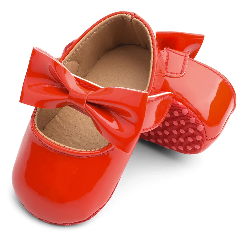 Baywell Baby Girl Shoes Comfortable Bowknot Artificial Leather Cotton Sole Shoes Fashion First Walkers Kid Girls Shoes