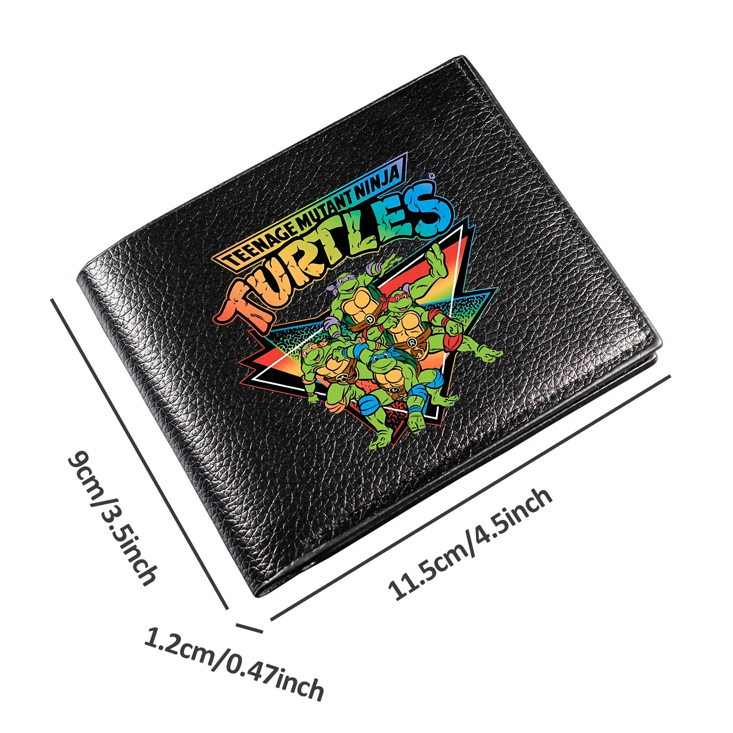 Women Men TMNT Mutant Ninja Turtles Pu Wallet Foldable Wallet Billfold Hipster Credit Card Holder Insert Coin Purse Vintage Gift