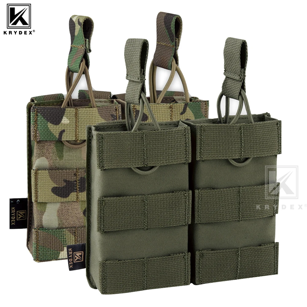KRYDEX Tactical 5.56 MOLLE Magazines Pouch Modular Double Open-Top Mag Pouch for M4 M16 AR 15 Hunting Gun Accessories