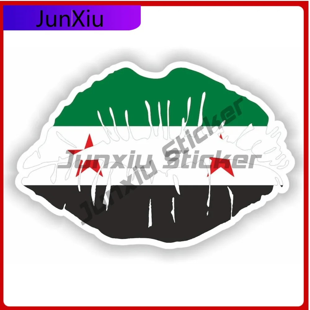 

Syria Flag Lips Shape With National Emblem Vinyl Decals Rv Decals And Stickers Cover Waterproof Outdoor For Suv Camping Accessor