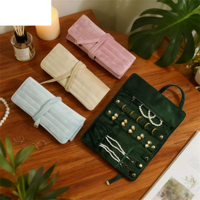 Multi-functional Velvet Jewelry Bag Embroidered Foldable Jewelry Storage Bag Used Storing Items Such Rings Necklaces Earrings