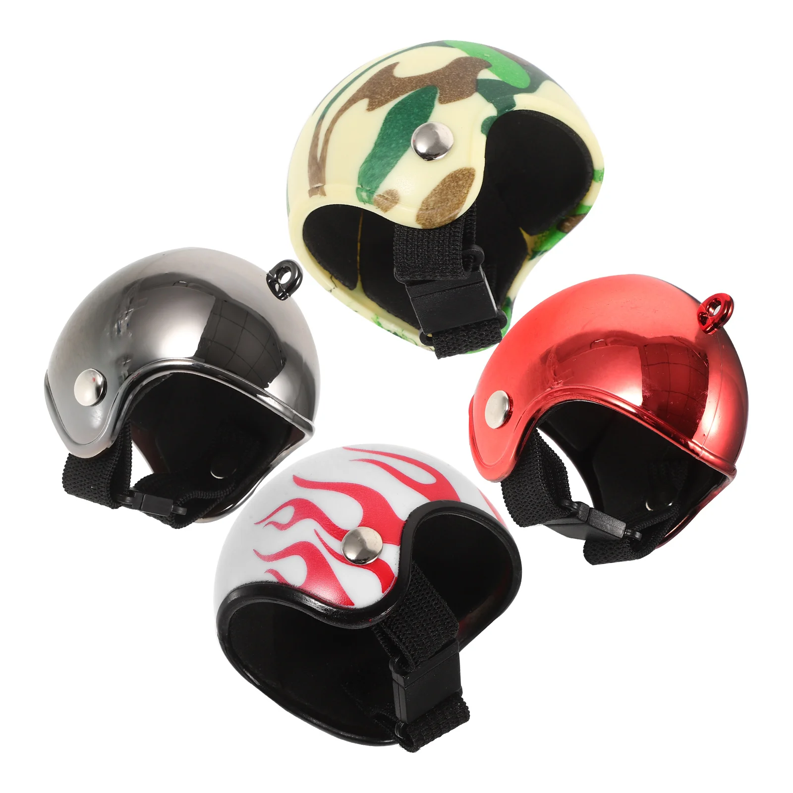 4 Pcs Miniature Helmets Parrot Safety Headgear Chicken Headwear Bird Pet Hard Hat