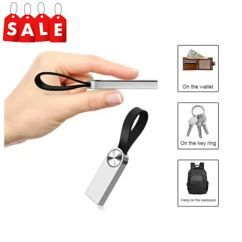 محرك فلاش USB مقاوم للماء محرك قلم قابل للتخصيص مجاني 4 جيجابايت 8 جيجابايت 16 جرام 32 جرام 64 جرام بطاقة بندريف معدنية محركات أقراص الذاكرة مع حلقة رئيسية