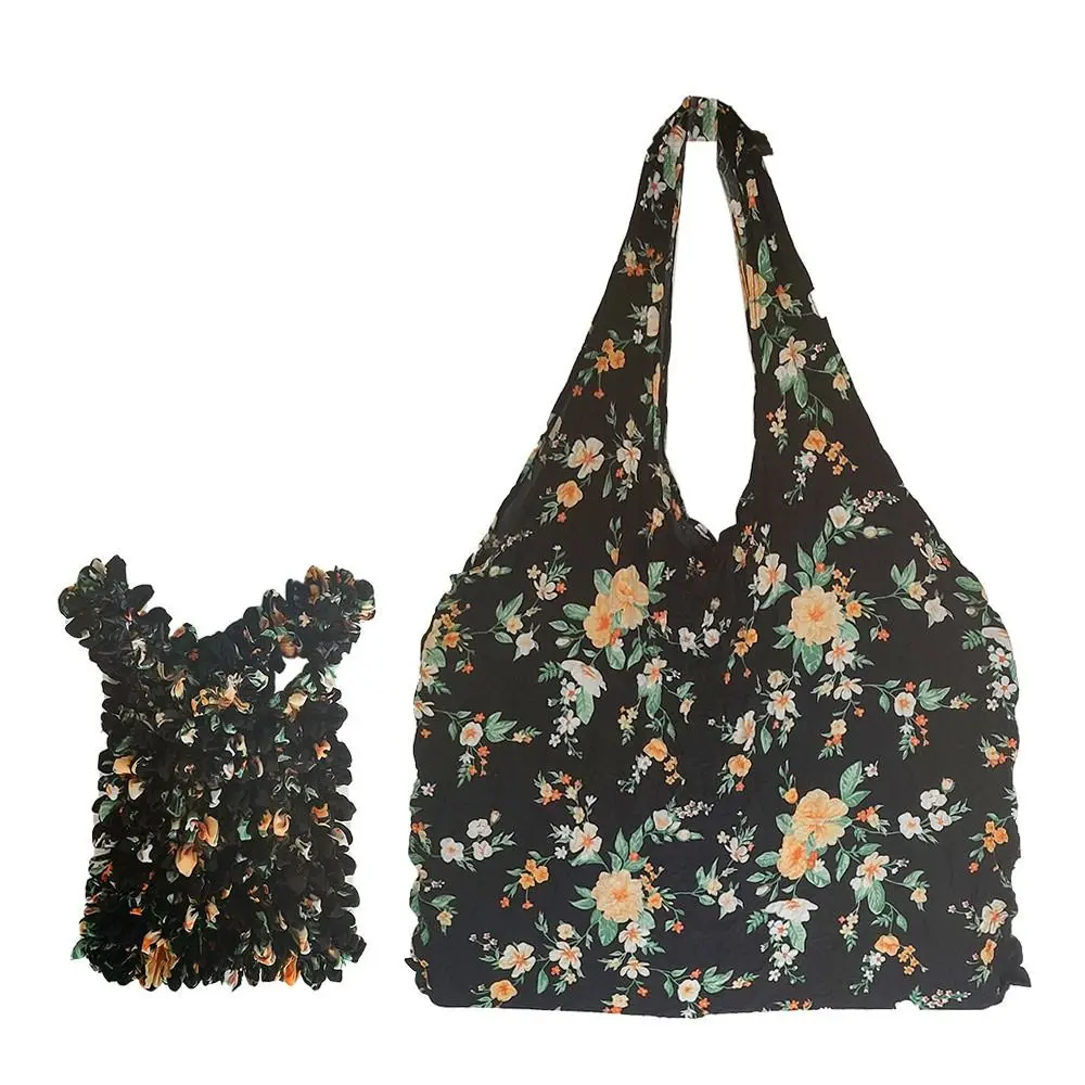 Pleated Bag Reusable Storage Shopping Bags Foldable Large Capacity Handheld Fashion Magic Stretch Bag