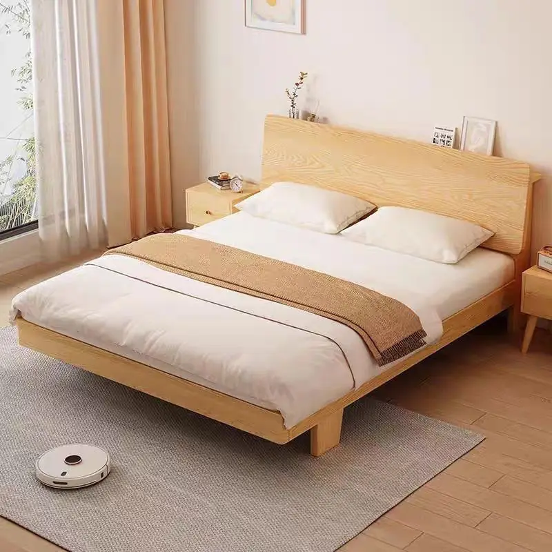 All solid wood household double adult master bedroom simple bed single bed