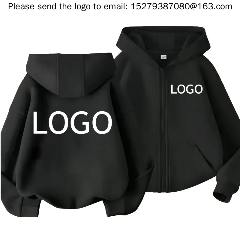 Moda infantil com zíper roupas logotipo personalizado grátis meninos e meninas moletons topo primavera e outono casual hoodies