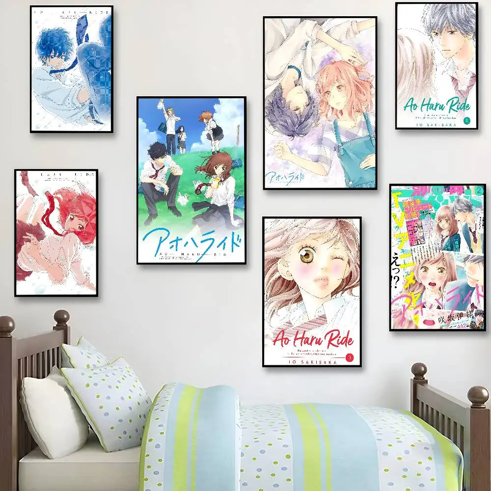 Ao Haru Ride Anime Anime Posters Sticky HD Quality Wall Art Retro Posters for Home Kawaii Room Decor