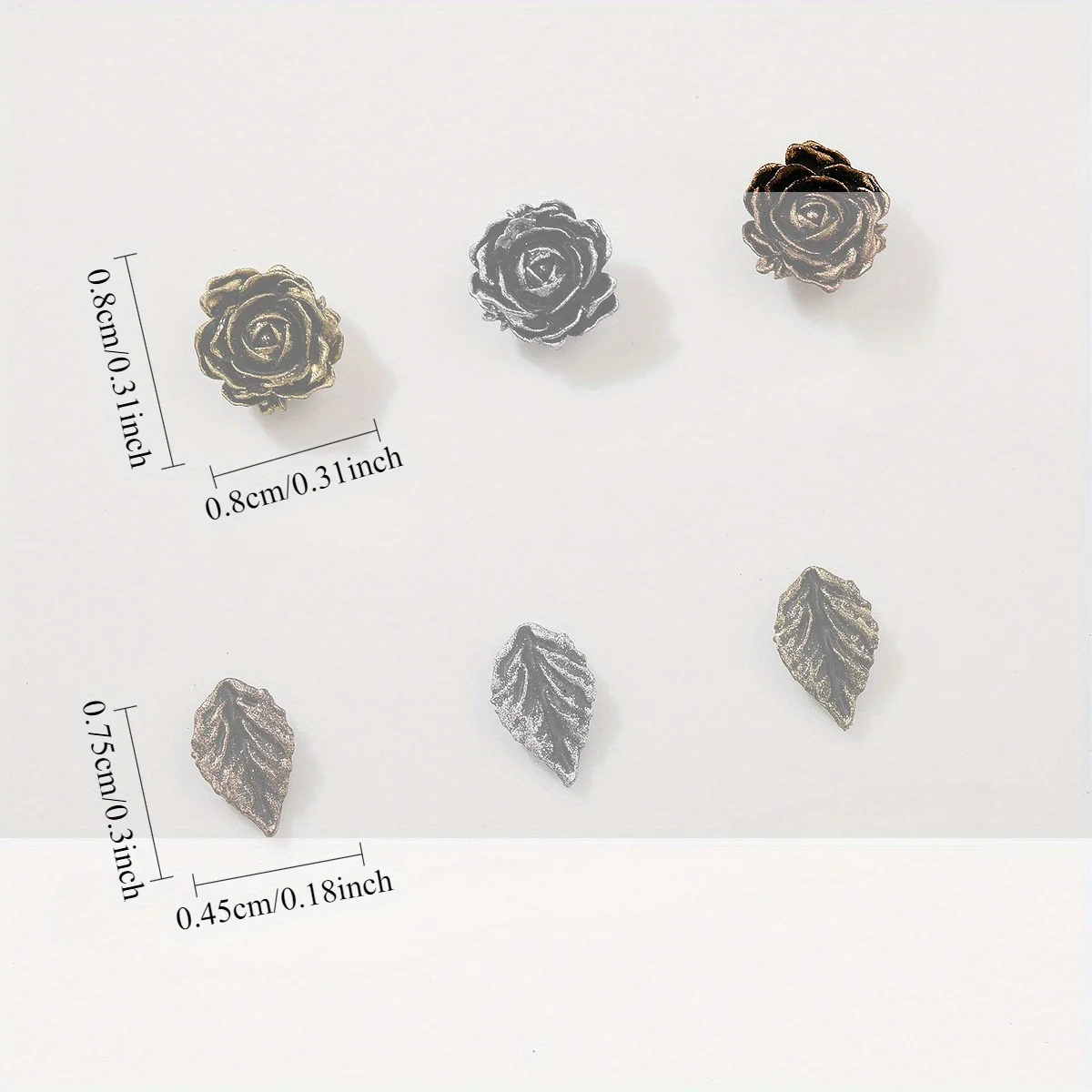 50 個樹脂黒花葉ローズネイルアートアクセサリーヴィンテージネイルデコレーション電話ケースヘアピン Diy アクセサリー装飾