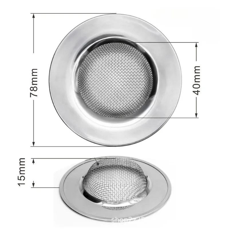 Saringan wastafel dapur, Filter Grid wastafel dapur Stainless Steel, perlindungan jaring lubang kuras terhadap menyumbat, aksesoris dapur