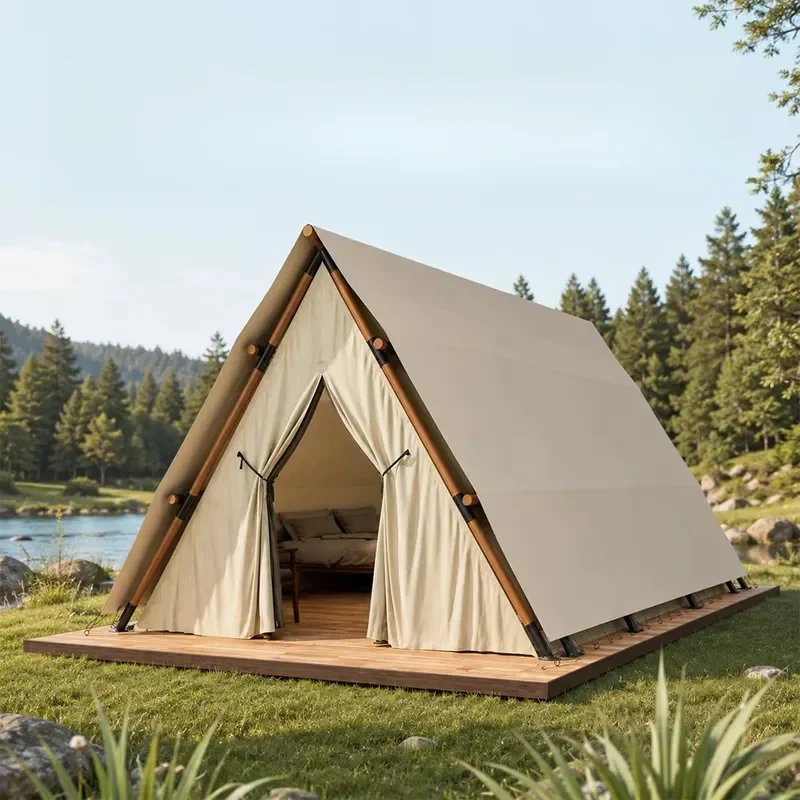 PremiumTent with 850g PVC Canopy and Laminated Wood Structure for Resort Hotels YX-1
