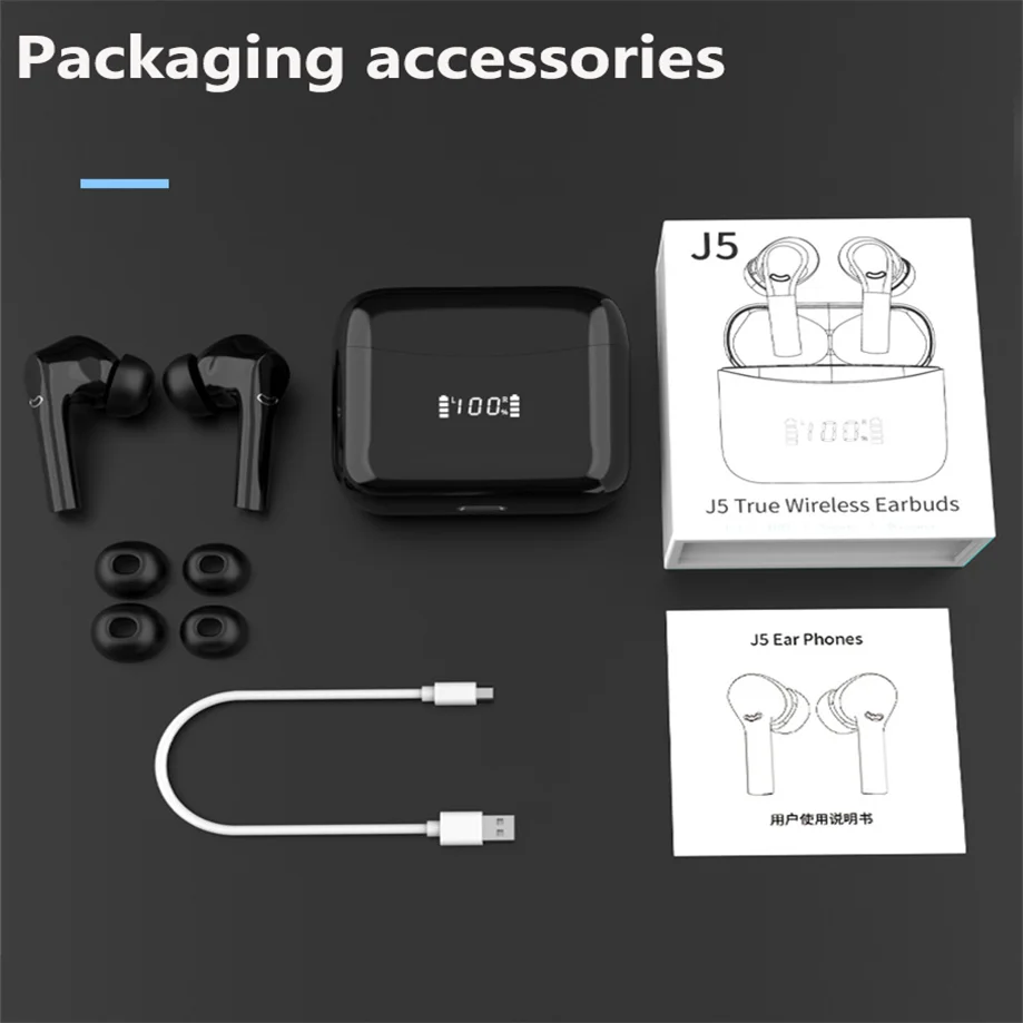 2023 True Wireless Noise Reduction Bluetooth Earphones ENC+ANC In Ear Earbuds TWS Digital Display Headphones For IOS Android