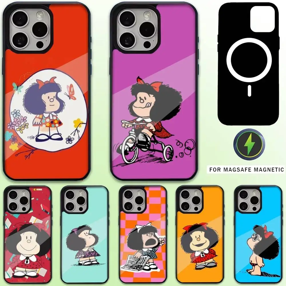

Cartoon M-Mafalda-ES Cute Phone Case For iPhone17,16,15,14,13,12,11 Plus,Pro Max Magnetic For Magsafe Wireless Charging