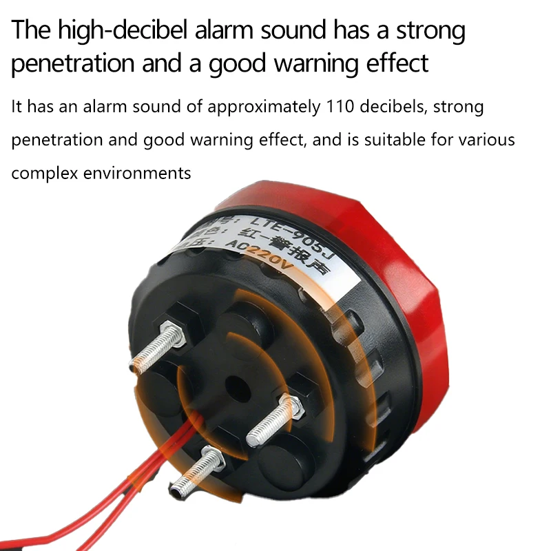 Small stroboscopic warning light sound and light alarm with constant flashing light and adjustable stroboscopic LTE-905J