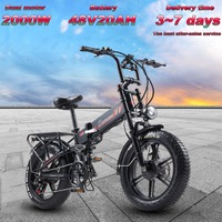 RANDRIDE YX20 Electric Bicycle 2000W Dual Motor 48V20AH Battery Ebike 20*4.0\