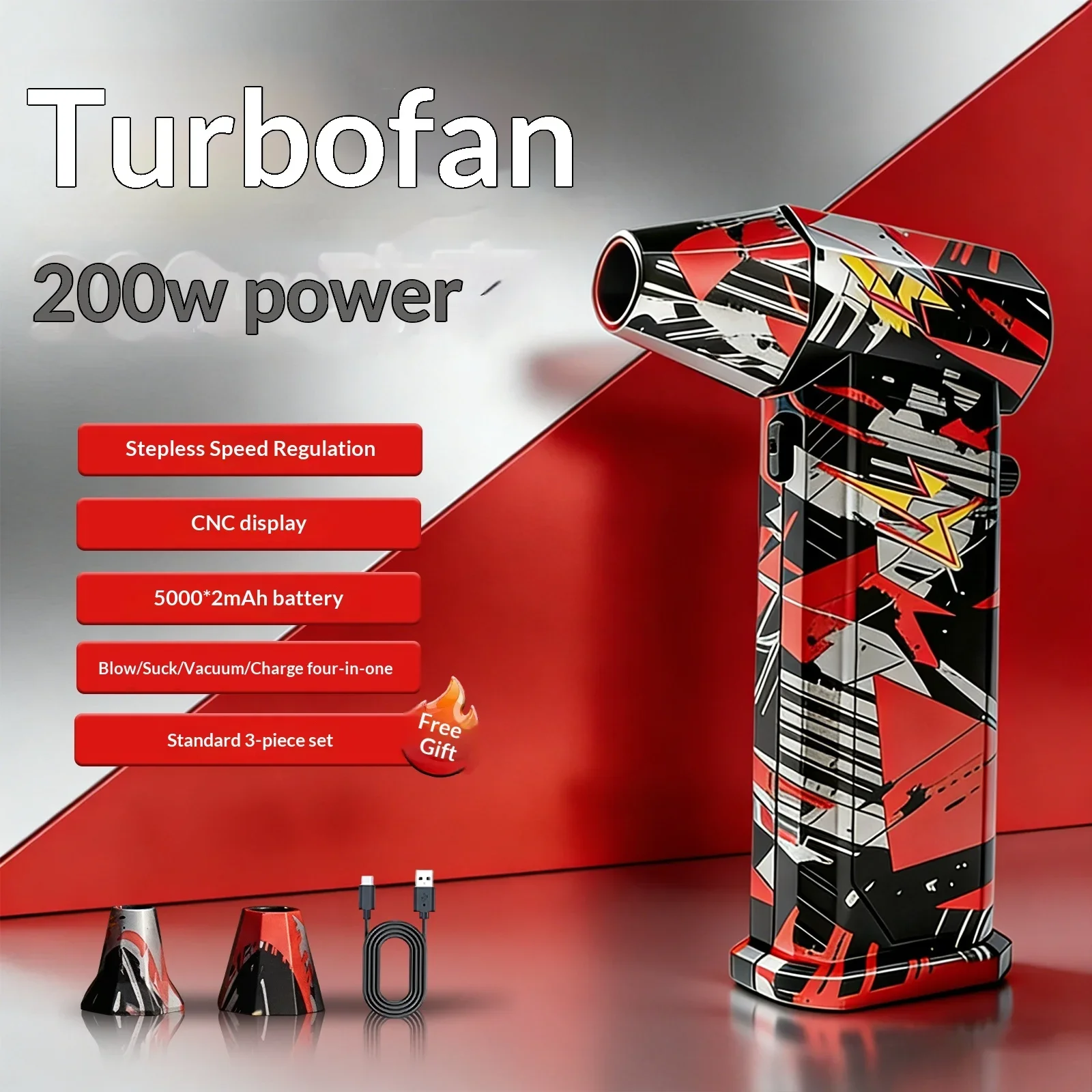 

X9 Turbo Fan Jet 300000RPM Turbo Jet Blower Бесщеточный пылесос Вентилятор для ПК/клавиатуры/дома/автомобиля Очистка воздуходувка