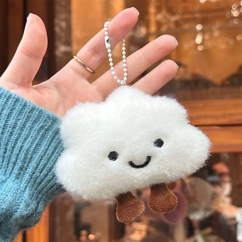 1 PC Cloud ตุ๊กตา Plush ตุ๊กตาของเล่น Kawaii พวงกุญแจเข็มกลัดผู้หญิงกระเป๋าจี้อุปกรณ์ตกแต่ง Plush Cloud