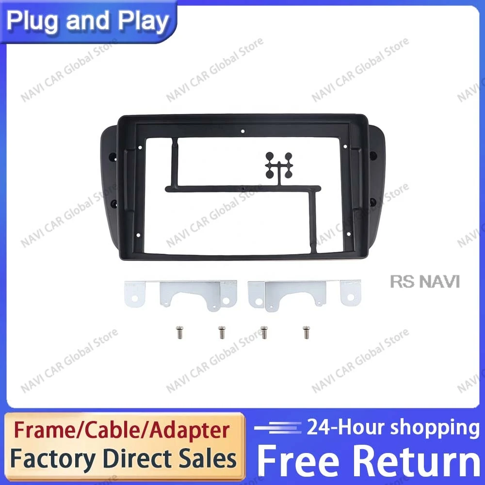 NAVI 2 DIN 9 INCH Car Fascia Frame Adapter For Seat Ibiza S1 2008-2015 Android Radio Audio Dash Panel Cover Harness Dashboard