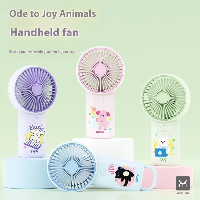 

YM88210-Charming Ode to Joy Animals Handheld Fan - Strong Wind for Refreshing Summer