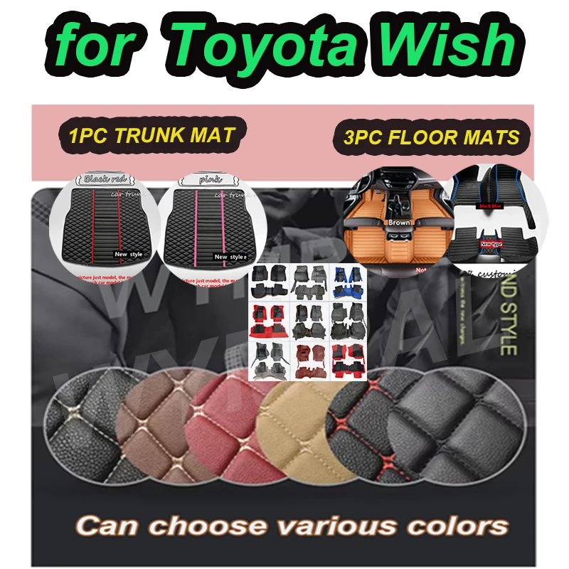 

LUXURY Car Floor Mats For Toyota Wish 2010-2021 2011 2012 2013 2014 Custom Auto Foot Pads