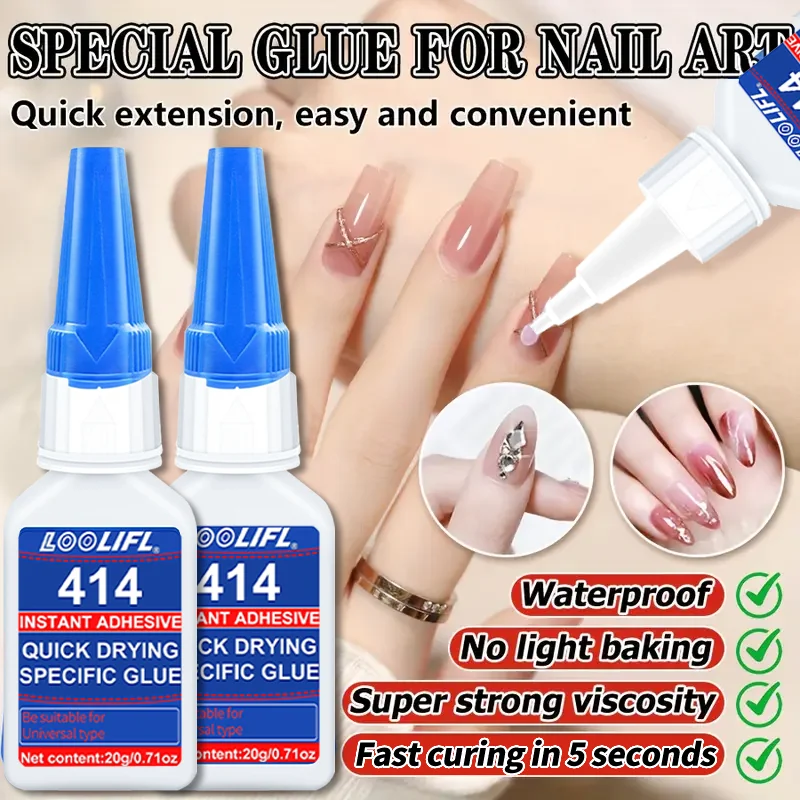El gel de manicura transparente fuerte y duradero, un conjunto completo de pegamento incoloro impermeable y rentable, un solo tubo y un conjunto de bricolaje, un adhesivo profesional, adecuado para las tabletas de mani