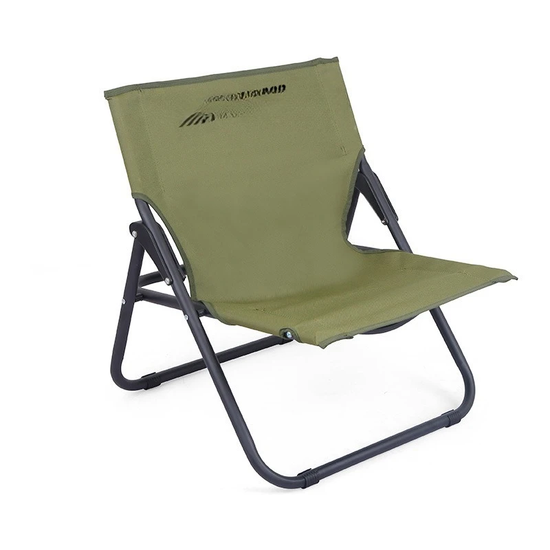 Outdoor Folding Campfire Chair Portable Camping Recliner Back Scissor Chair Barbecue Low Chair