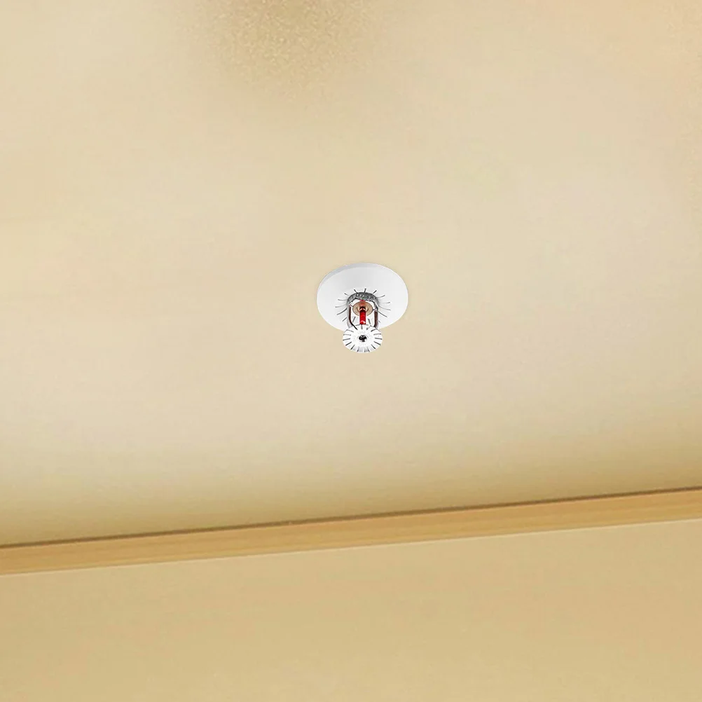 ฝาครอบหัวสปริงเกลอร์ดับเพลิง 5 ชิ้น แผ่นพลาสติกตกแต่ง ใช้ได้กับสปริงเกลอร์ทั่วไป ถอดออกได้ สำหรับอุปกรณ์สปริงเกลอร์ดับเพลิงและท่อ