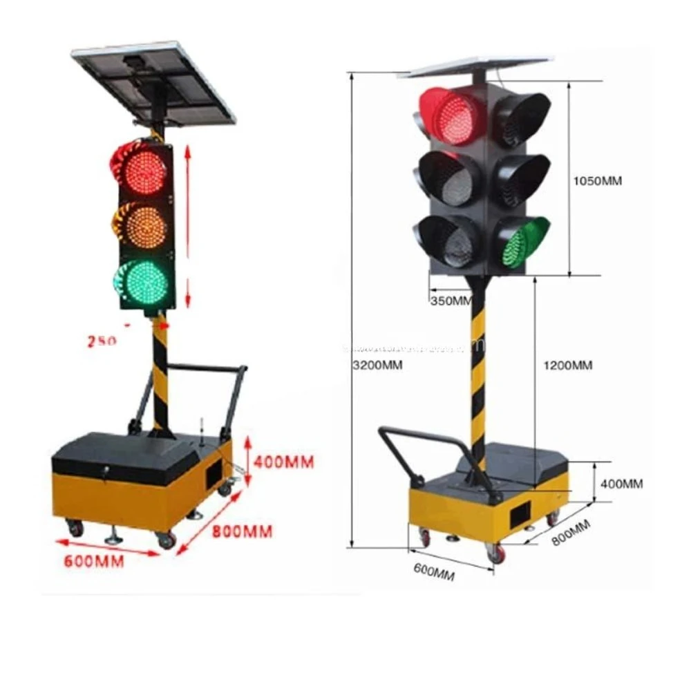 Mobile and portable 4-side wireless working solar powered traffic LED mobile pedestrian crossing warning signal flash, with hand