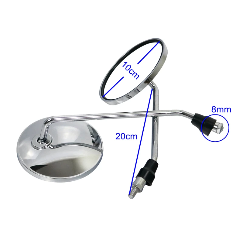 LMoDri Motorcycle Back View Mirror Electric Bicycle Rearview Mirrors Moped Side Mirror 8mm Round