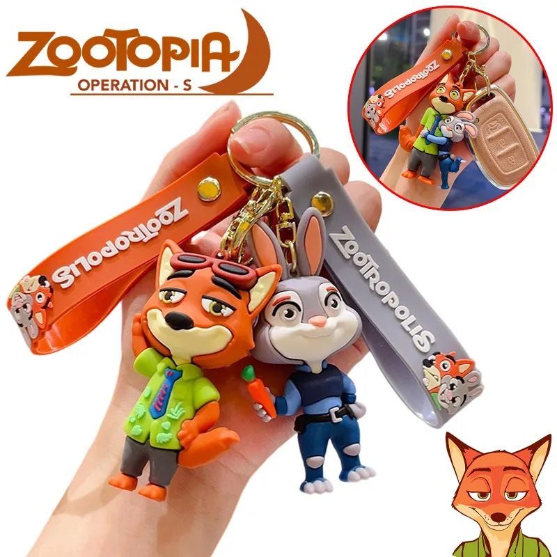 

Брелок Disney Zootopia, аниме Джуди Ник, брелок для ключей, пара рюкзаков, подвеска, брелок для ключей с героями мультфильмов, сумка, подвески, игрушки, пряжка для ключей от автомобиля, подарки