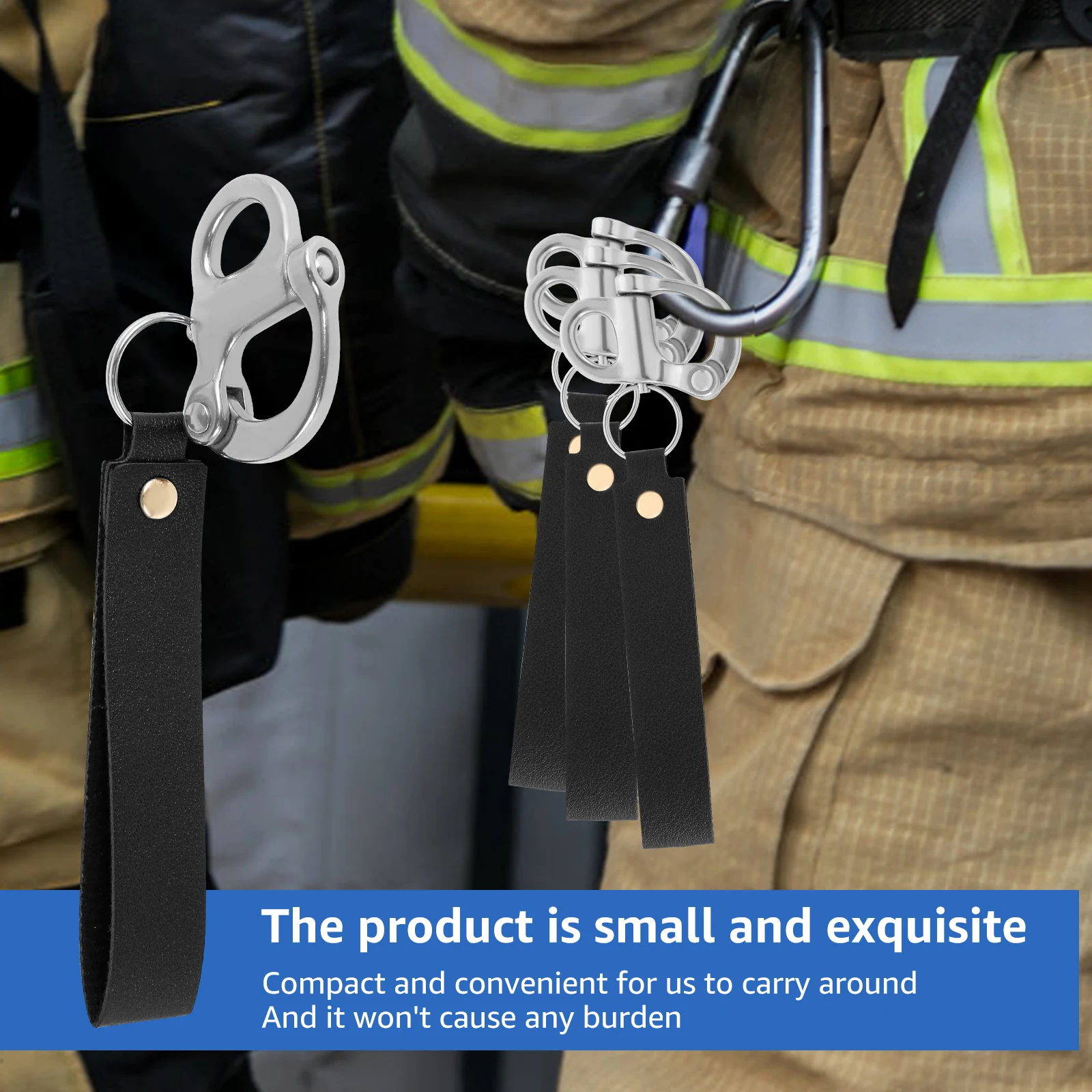 4Pcs Quick Release Shackle Stainless Steel Fixed Snap Shackle Lanyard Rustproof Firefighter Quick Release Shackle Strong Load